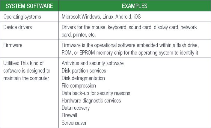 types of computer software examples